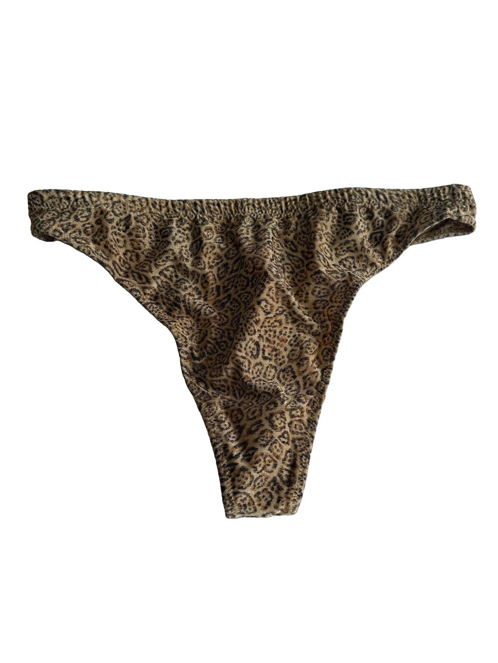 NWT VTG Y2K Victoria’s Secret Glitter Leopard Thong Large 2002